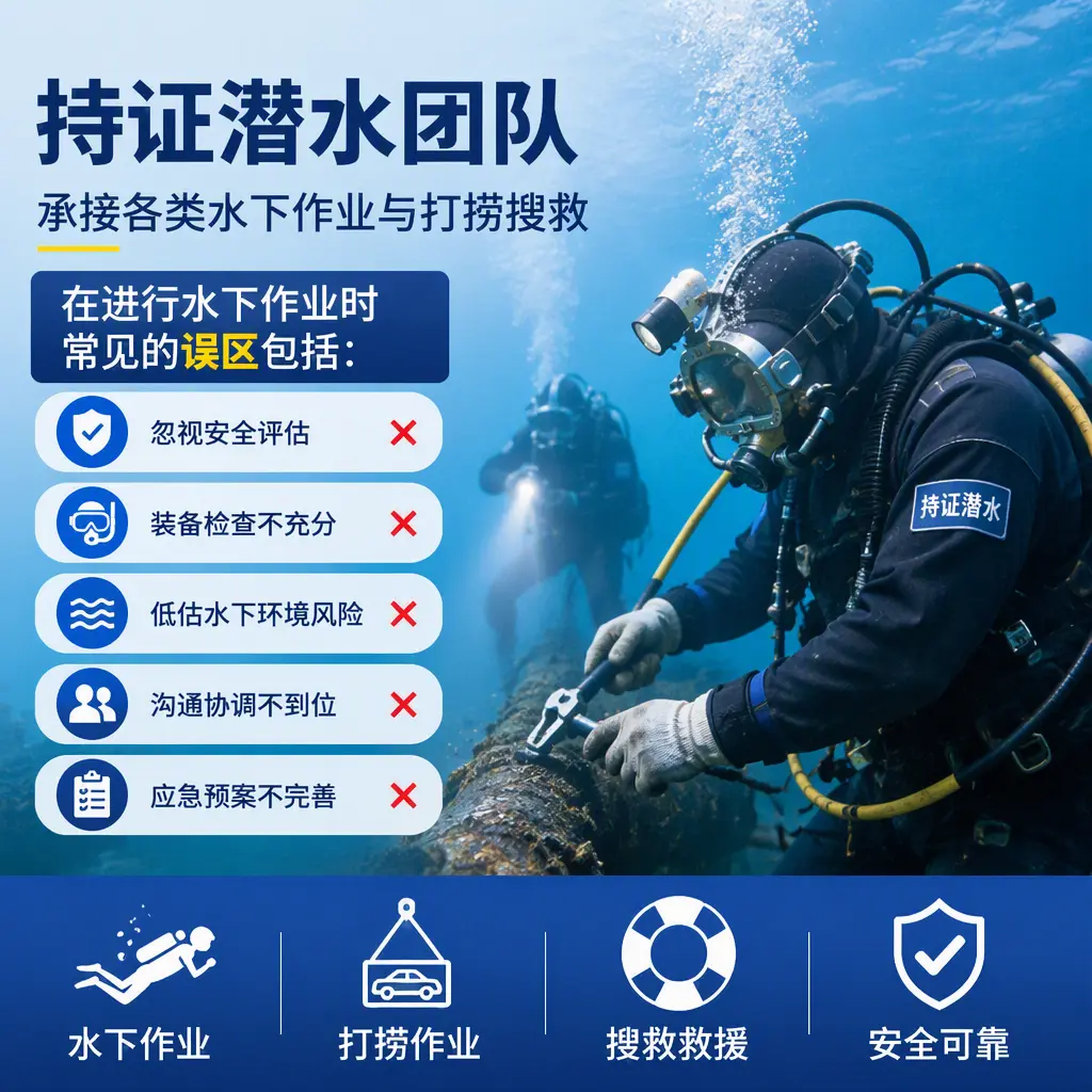 持证潜水团队,承接各类水下作业与打捞搜救宜城